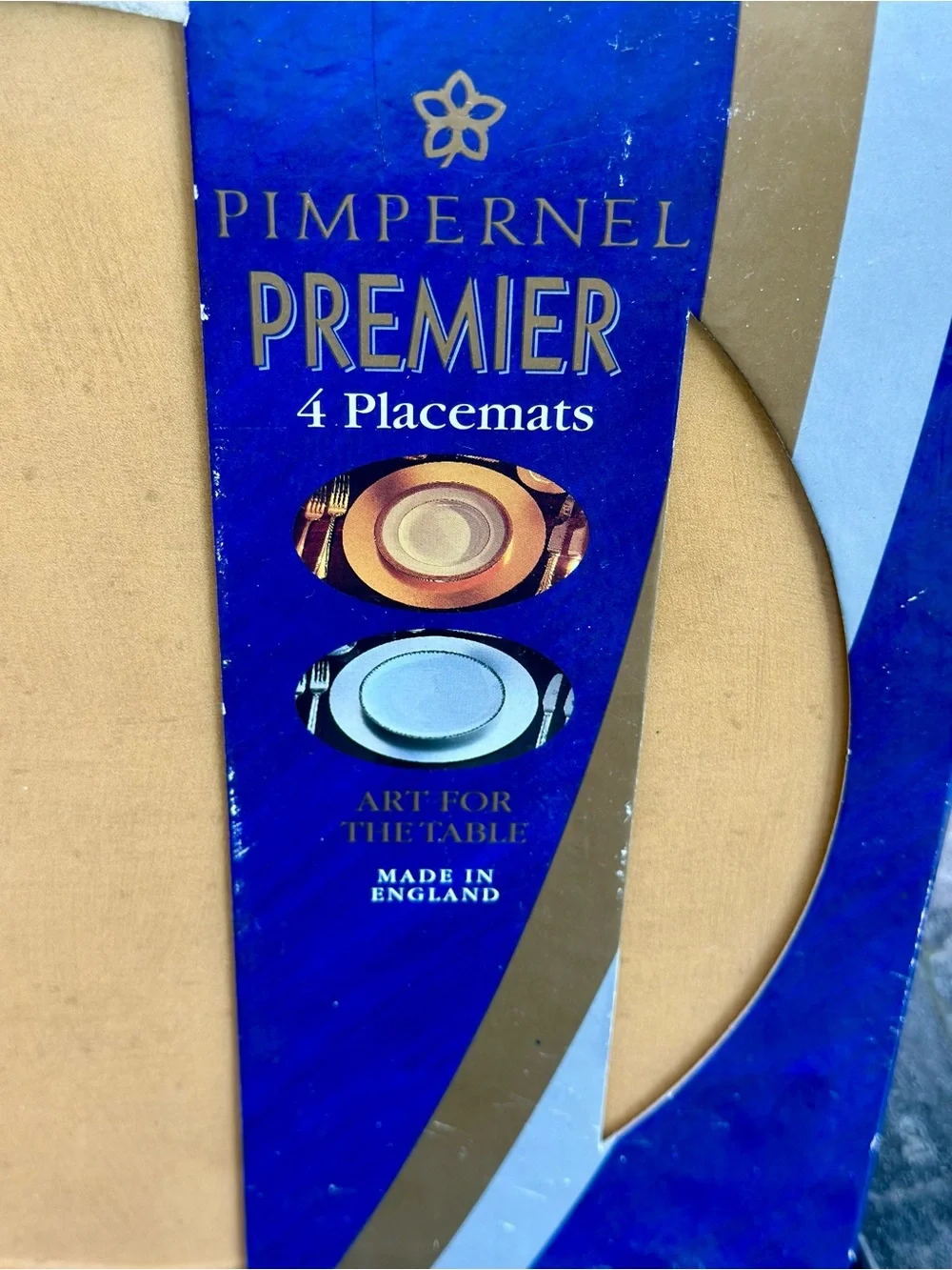 Pimpernel Premier Metallic Gold Placemats Made in England Cork Back Set of 4